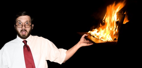 Burning laptop